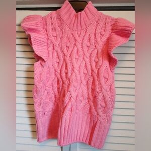 🩷NWOT Shein Bubblegum Pink Knitted Mock Neck Sweater Vest (M)🩷